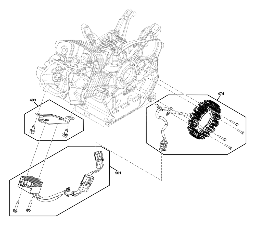 Alternator Group Diagram and Parts List for 25E337-0030-G1  Briggs and Stratton Engine